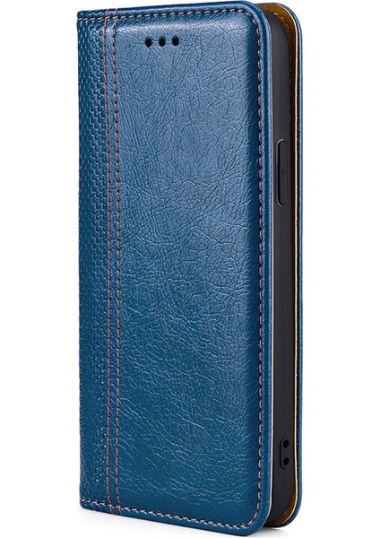 Samsung Galaxy F52 5G Mavi Pu Telefon Kılıfı (Yurt Dışından)