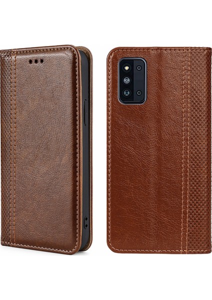 Samsung Galaxy F52 5G Kahverengi Pu Telefon Kılıfı (Yurt Dışından) fırsatları