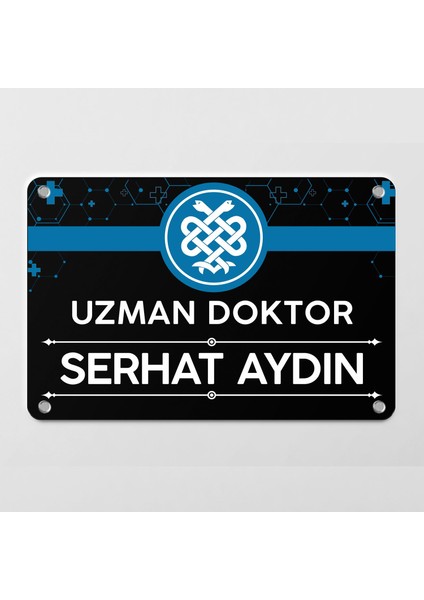 Doktorlara Özel Siyah Kapı Tabela Büro Ofis Mini Giriş Tabelası