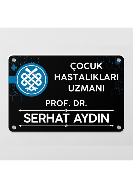 Doktorlara Özel Siyah Kapı Tabela Büro Ofis Mini Giriş Tabelası