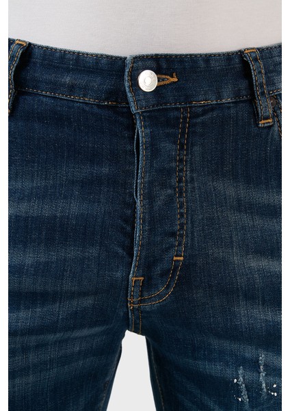 Yüksek Bel Slim Fit Dar Paça Pamuklu Jeans Erkek Kot Pantolon 629DSK001