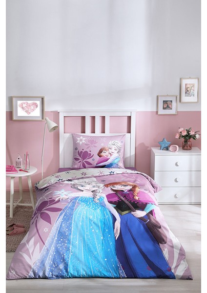 Frozen Discover Tek Kişilik Disney Lisanslı Lastikli Fitted Çarşaf Çocuk Nevresim Takımı