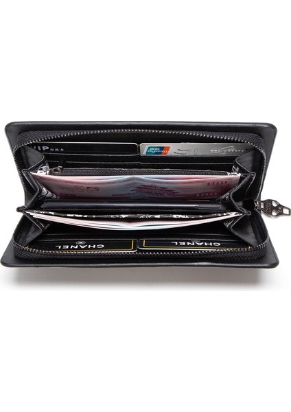 Kadın Uzun Zip Para Klipsli Cüzdan (Yurt Dışından) fiyatları