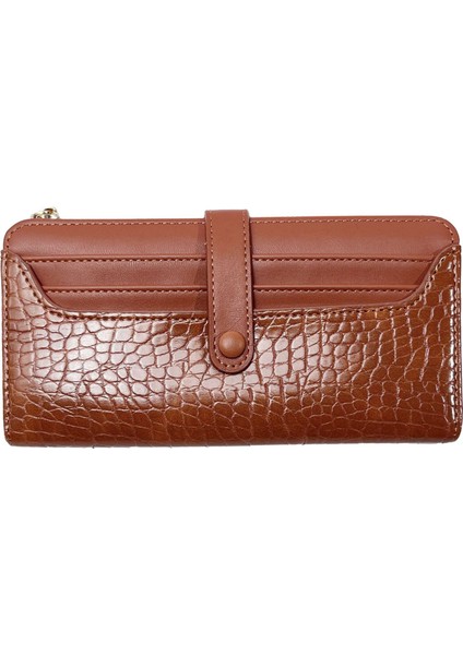 Orta ve Uzun Taş Desenli Tokalı Cüzdan Çoklu Kart Alanı Büyük Kapasiteli Kart Sahibi Bozuk Para Cüzdanı (Yurt Dışından)