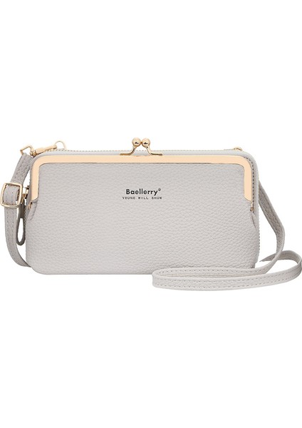 Yeni Cep Telefonu Çantası Kadın Lychee Deseni Büyük Kapasiteli Moda Fermuarlı Yatay Cüzdan (Yurt Dışından)