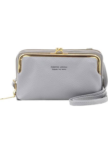 Yatay Fermuarlı Cüzdan Çapraz Askılı Çanta Büyük Kapasiteli (Yurt Dışından)