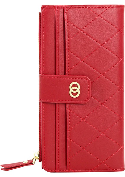 Kadın Cüzdanı Uzun Tokalı Fermuarlı Cüzdan Çoklu Kart Yuvası Çok Yönlü Moda Bozuk Para Cüzdanı (Yurt Dışından)