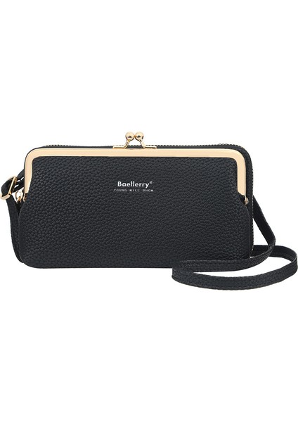 Yeni Cep Telefonu Çantası Kadın Lychee Deseni Büyük Kapasiteli Moda Fermuarlı Yatay Cüzdan (Yurt Dışından)