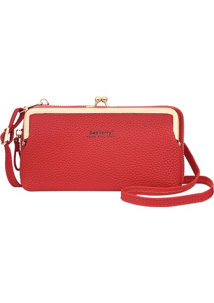 Yeni Cep Telefonu Çantası Kadın Lychee Deseni Büyük Kapasiteli Moda Fermuarlı Yatay Cüzdan (Yurt Dışından)