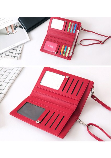 Yeni Kadın Uzun Cep Telefonu Çantası Büyük Kapasiteli Çok Fonksiyonlu Omuz Çantası (Yurt Dışından) fiyatları