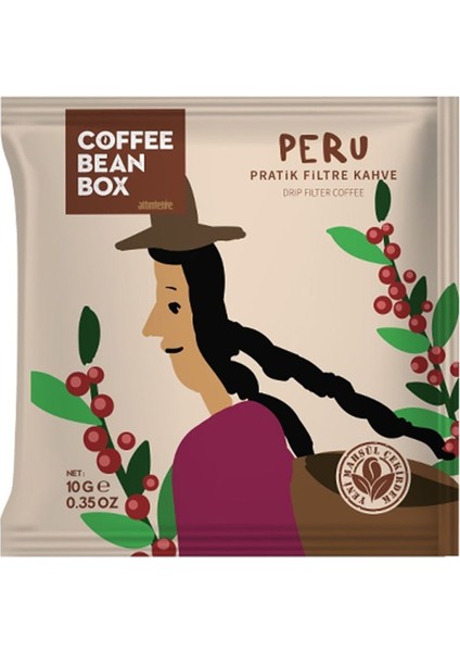( 6 Adet ) Coffee Bean Box Peru Filtre Kahve 10 gr