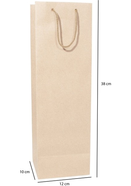 Roco Paper Co. Kraft Karton Çanta 12*38 cm 25 Adet - Şişelik