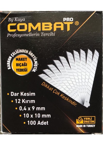 Pro Maket Bıçağı Falçata Ağzı Yedeği Dar Kesim 0.4X9MM 100 Adet