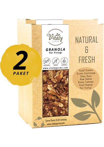 Doğal Katkısız Granola Yer Fıstığı 2'li Paket 2 x 320 gr