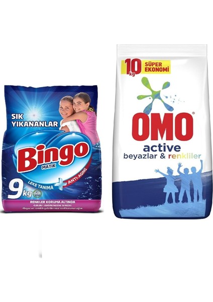 Matik Sık Yıkananlar 9 kg + Active Beyazlar ve Renkliler 10 kg