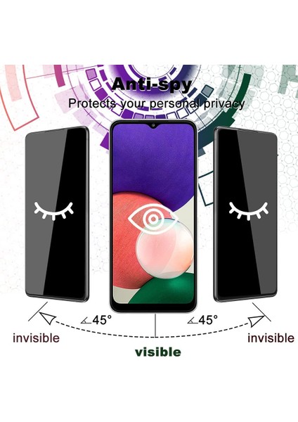 Samsung Galaxy M33 5g Uyumlu Ekran Koruyucu Privacy Hayalet Gizli 5d Cam Tam Kaplar