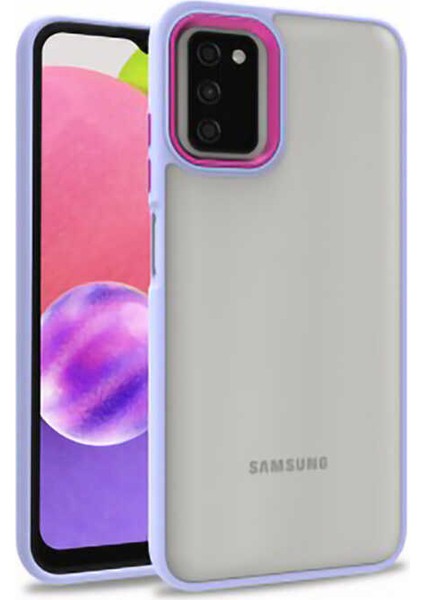 Samsung Galaxy A03S Kılıf Kamera Nikelaj Kenar Renkli Kapak