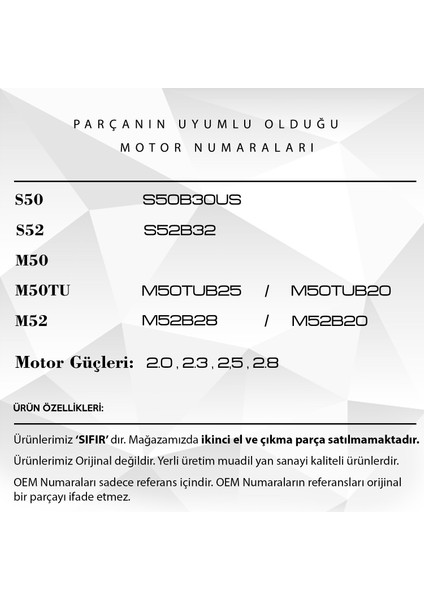 Bmw E34, E36, E38, E39, Z3 Için Vanos Tamir Takımı