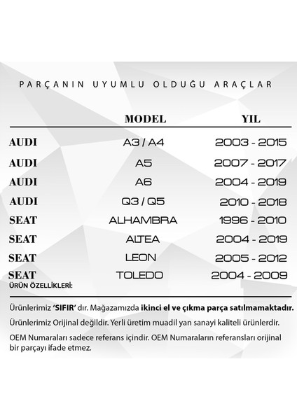 Vw Golf, Audi A3, Seat Leon, Skoda Için Su Borusu T Dağıtıcı