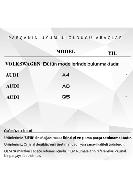 DNC Auto Part Volkswagen, Audi (A4 A6 Q5) Için Araba Kapı Kilit Motoru