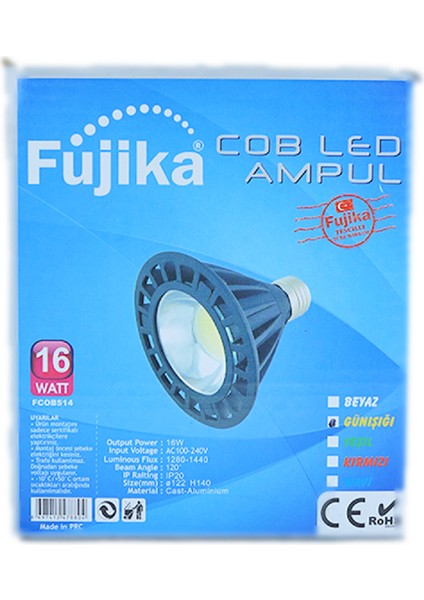 16W 220-240V 1200LM 6500K E27 PAR38 LED Ampul