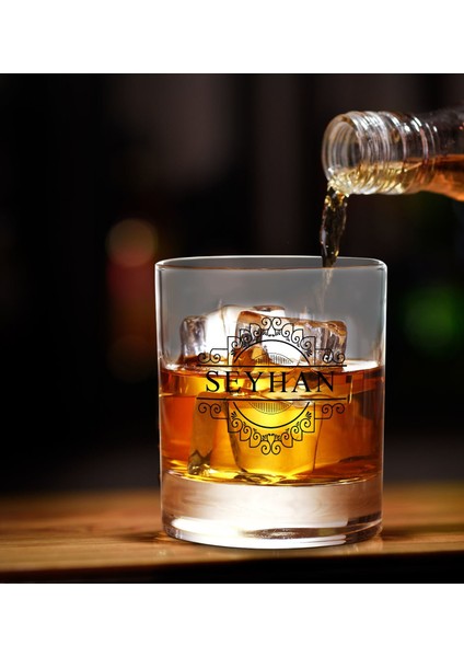 Gift Kişiye Özel Isimli Viski Bardağı ve 6'lı Doğal Granit Viski Soğutma Taşı Seti - Model 19 indirimleri