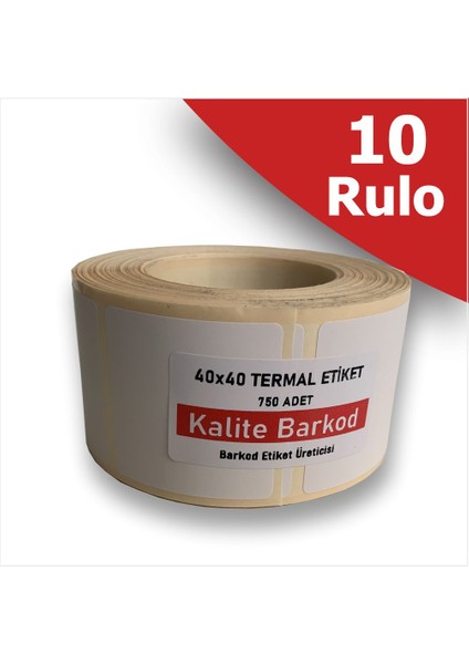 40X40 Termal Etiket | 10 Rulobarkod Etiketi