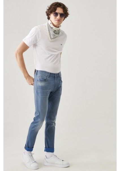 Luke Slim Tapered Fit Normal Bel Esnek Jean Kot Pantolon