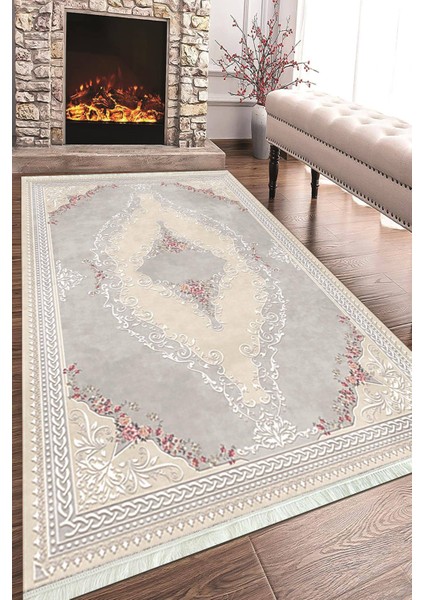 Baskılı Modern Desenli Kaymaz Tabanlı Yıkanabilir Şık Salon Halısı Mutfak Halısı ve Yolluk NH-HT-352