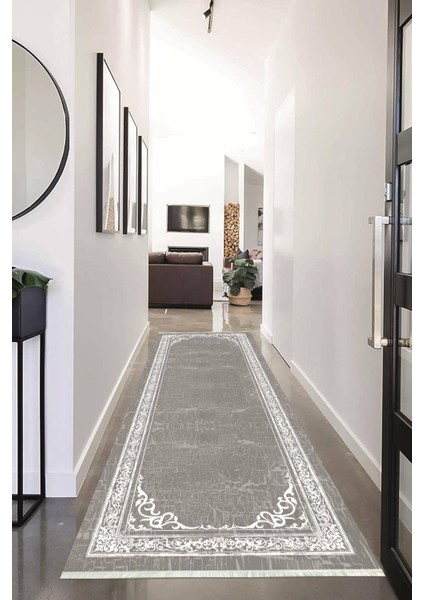 Dijital Baskılı Kaymaz Taban Yıkanabilir Modern Desenli Koridor Halısı Yolluk NHU-HY-940