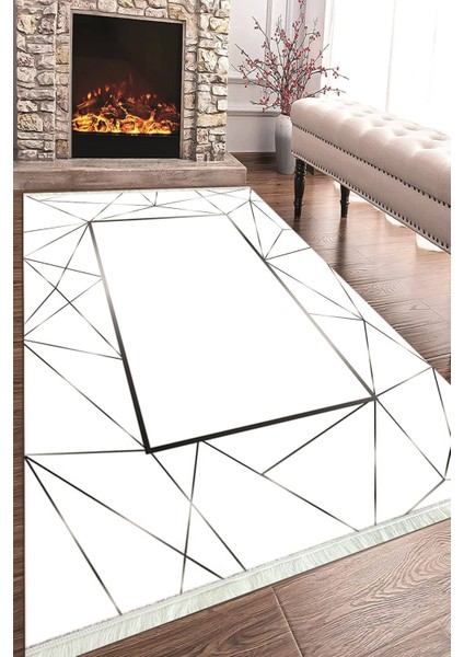 Baskılı Modern Desenli Kaymaz Tabanlı Yıkanabilir Şık Salon Halısı Mutfak Halısı ve Yolluk NH-HT-426