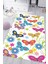 Dijital Baskılı Kaymaz Tabanlı Yıkanabilir Kelebekli Çocuk Odası Halısı NHÇ-HP-650 1