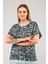 Leopar Desenyanları Yırtmaçlı Yağ Yıkama Kısa Kol Tshirt-Açık Yeşil 4