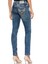 WD401 Taşlı Kanatlı Cep Detaylı Mavi Jeans Pantolon 1