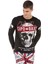 CL454 Taşlı Kurukafa Ince Siyah Sweatshirt 2