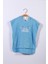 Unisex Çocuk Mavi Kapüşonlu Panço Plaj Havlusu (1-5yaş) 1