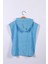 Unisex Çocuk Mavi Kapüşonlu Panço Plaj Havlusu (1-5yaş) 2