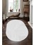 Silik Çizgi Desenli Gri Oval Halı (Makinada Yıkanabilir Kaymaz Dot Taban) - CP1348-2 1