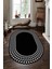 Gri-Siyah Damla Desenli Oval Halı (Makinada Yıkanabilir Kaymaz Dot Taban) - CP1354-2 1