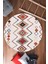 Şönil Kilim Desenli Krem Yuvarlak Halı (Makinada Yıkanabilir Kaymaz Dot Taban) - CP1361-1 1