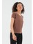 Play Kadın T-Shirt Kahve Kadın Spor Tişört 2