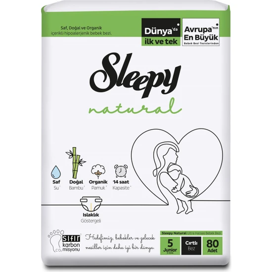 Sleepy Natural Cırtlı Bebek Bezi Fırsat Paketi 5 Numara 11-18 Kg 80 Adet
