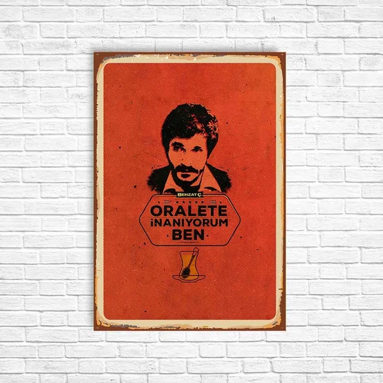 Trend Poster Behzat Ç. Retro Ahşap Poster