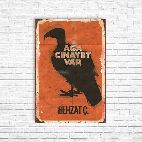 Trend Poster Behzat Ç. Retro Ahşap Poster