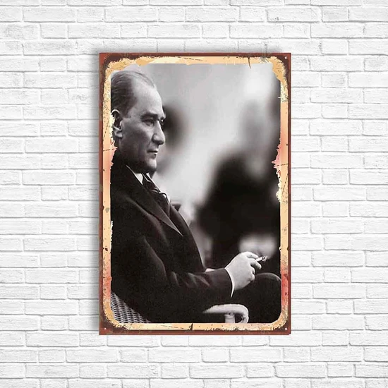 Trend Poster Atatürk Retro Ahşap Poster