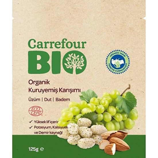Carrefour Bio Üzüm Badem Dut 125 gr