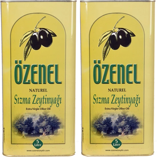 Özenel Zeytincilik Soğuk Sıkım Naturel Sızma Zeytinyağı, 2 Adet 5 Lt Teneke