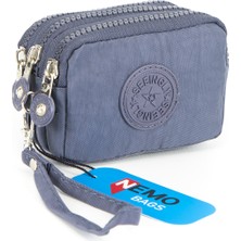Nemo Bags Unisex Küçük Cüzdan Su Geçirmez 3 Gözlü Bileklikli Pratik Cüzdan 10X8CM