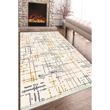 Napoli Home Baskılı Modern Desenli Kaymaz Tabanlı Yıkanabilir Şık Salon Halısı Mutfak Halısı ve Yolluk NH-HT-644