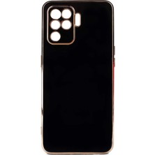 Kvy Oppo Reno 5 Lite Parlak Kenarlı Bark Silikon Kılıf